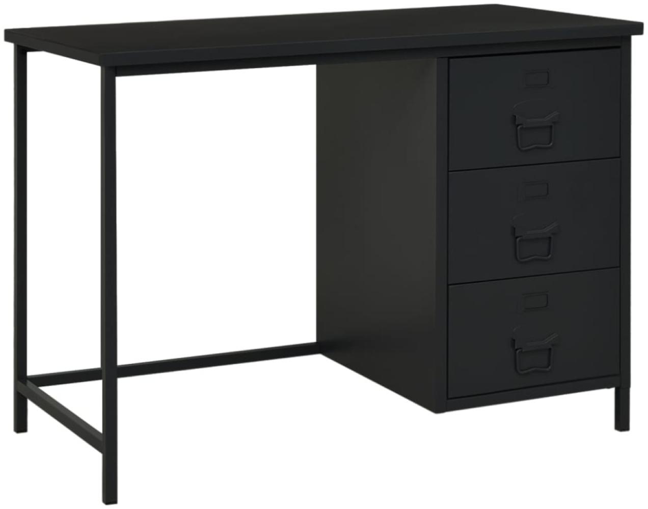 vidaXL Schreibtisch Industrie-Stil mit Schubladen Schwarz 105x52x75 cm 339634 Bild 1