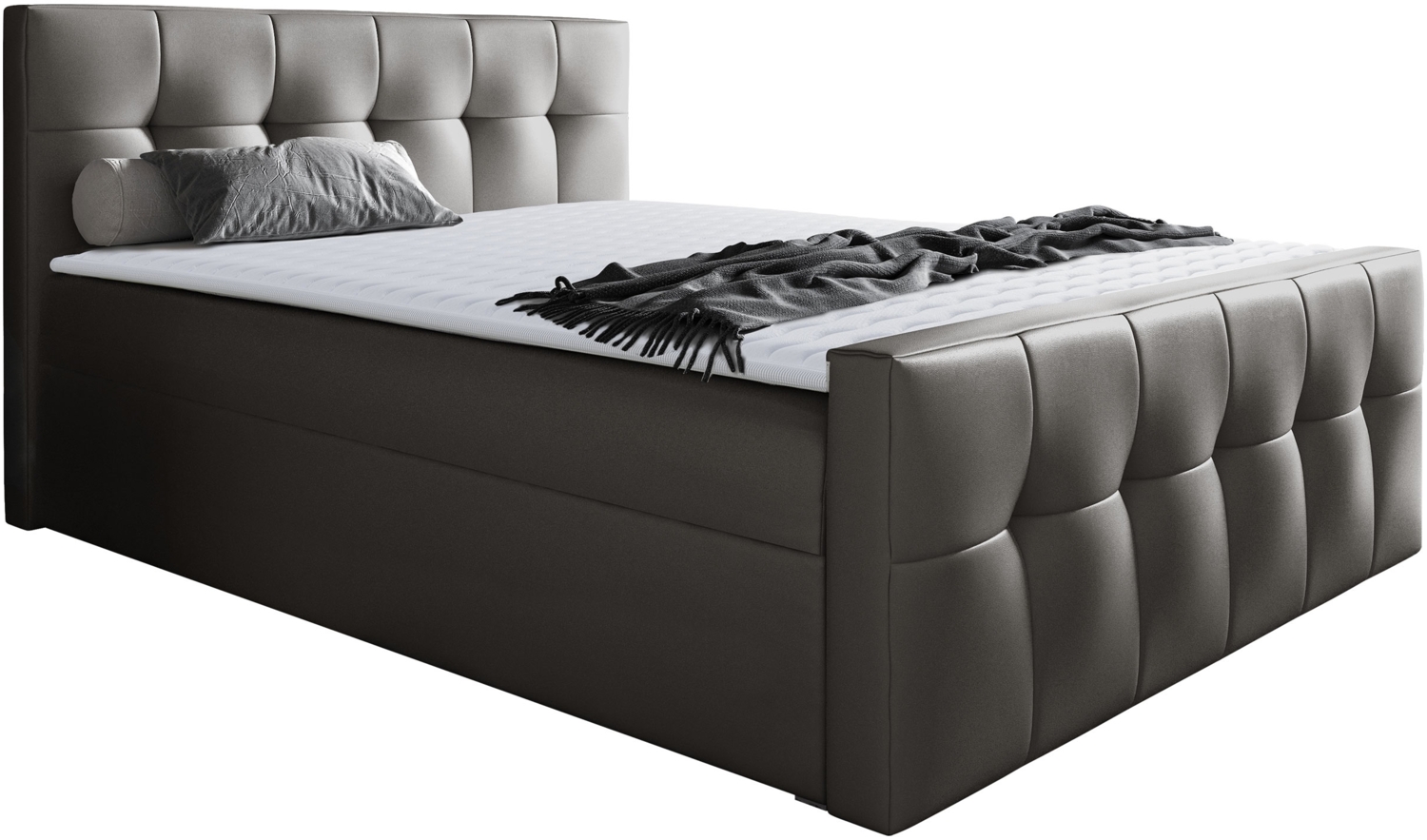 Boxspringbett Libuna, Grau, 160x200 cm Bild 1