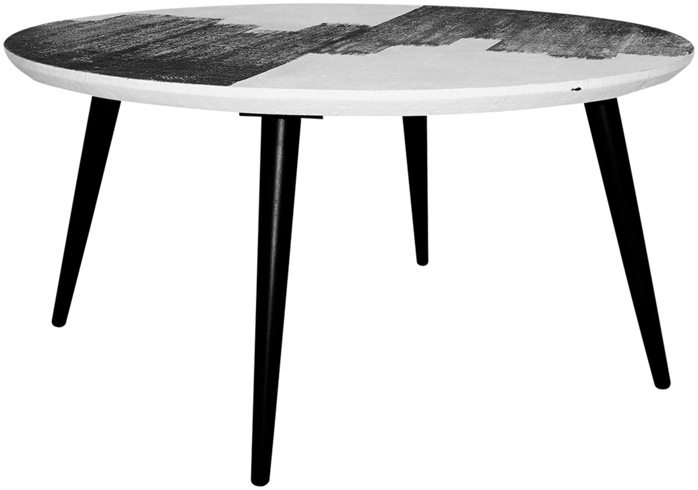 Signature 'ABSTRACT' Couchtisch Schwarz und Weiß H38 cm - Schwarz Bild 1