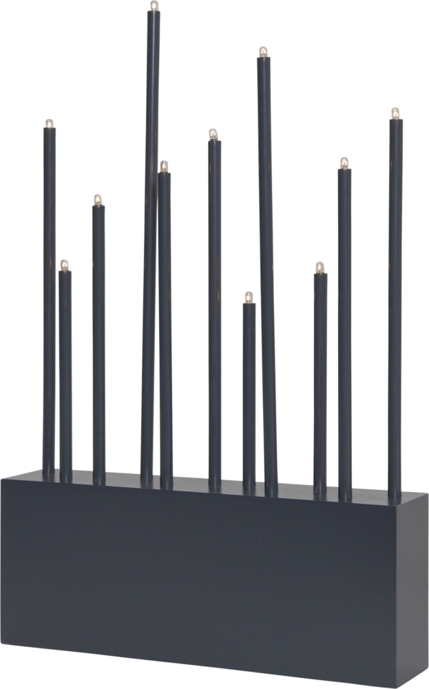 Kerzenleuchter Buzz 11-flammig Holz/Metall grau H 43cm Bild 1