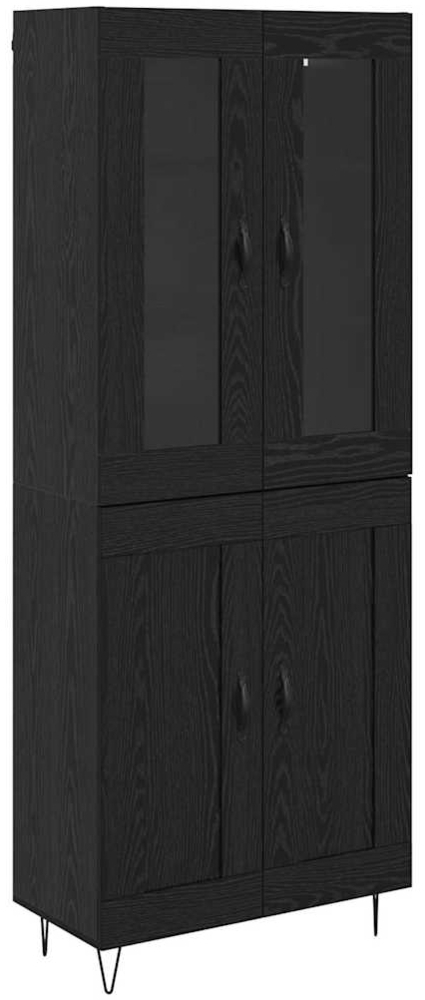 vidaXL Highboard Schwarz Eichen-Optik 69,5 x 34 x 180 cm Holzwerkstoff 3402717 Bild 1