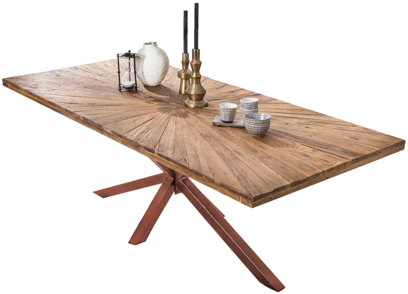 TABLES&CO Tisch 180x100 Teak Natur Metall Antikbraun Bild 1