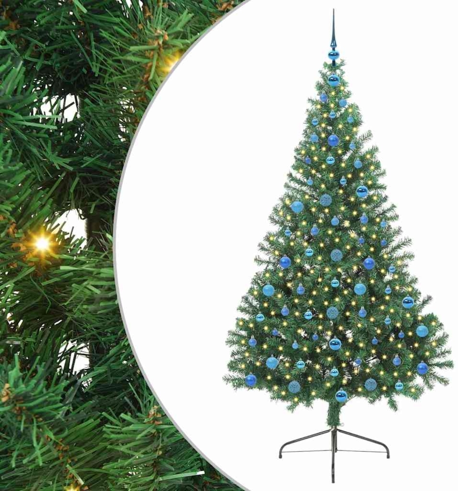 vidaXL Künstlicher vorbeleuchteter Weihnachtsbaum Grün 210 cm PVC 3397031 Bild 1