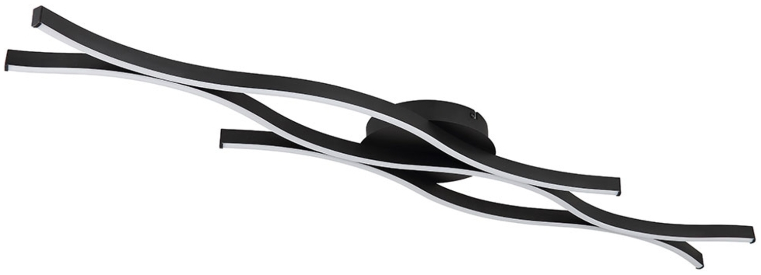 LED Deckenleuchte, gewellt, schwarz, L 108 cm Bild 1