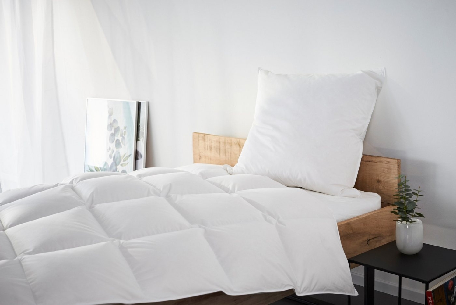 my home 3-Kammer-Kopfkissen Kyam, Füllung: Innenkissen 100% Federn, Außenkissen 90% Daunen, Bezug: Baumwolle, Rückenschläfer, Seitenschläfer Bild 1