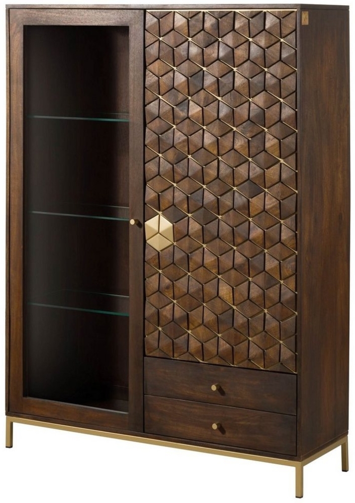 Massivmoebel24 Highboard (Mango 120 x 40 x 165 braun geölt DIAMOND #217) Bild 1