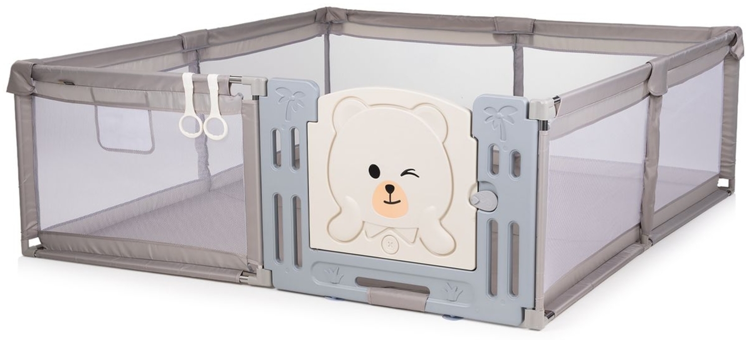 Chipolino Laufstall Amico Set Spielmatte 180x200 cm Halteringe Türe ab 1 Jahr beige Bild 1