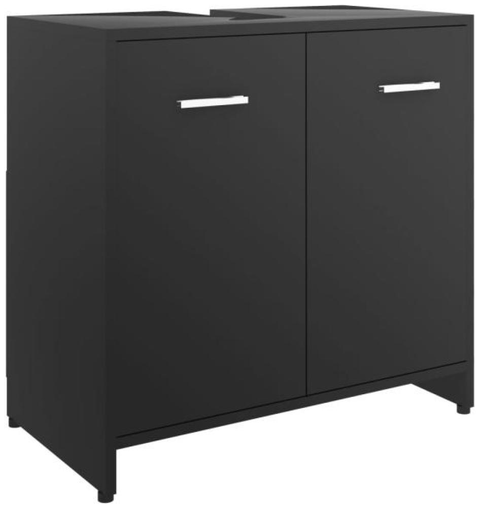 vidaXL Badezimmerschrank Schwarz 60x33x61 cm Holzwerkstoff 802571 Bild 1