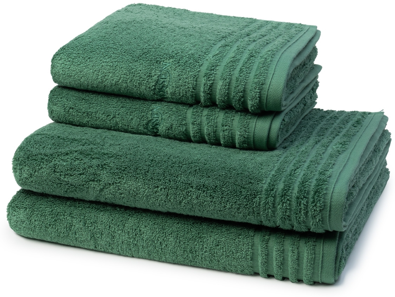 Vossen Vienna Style Supersoft 4 tlg. Frottier-Set - 2 X Handtuch (50 X 100cm), 2 X Duschtuch (67 X 140cm) - 620 g/m2 - Evergreen Bild 1