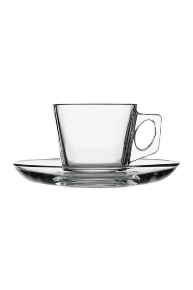 Pasabahce 12tlg. Vela Espresso set 80cc, Transparent Gläser mit Untertasse Bild 1