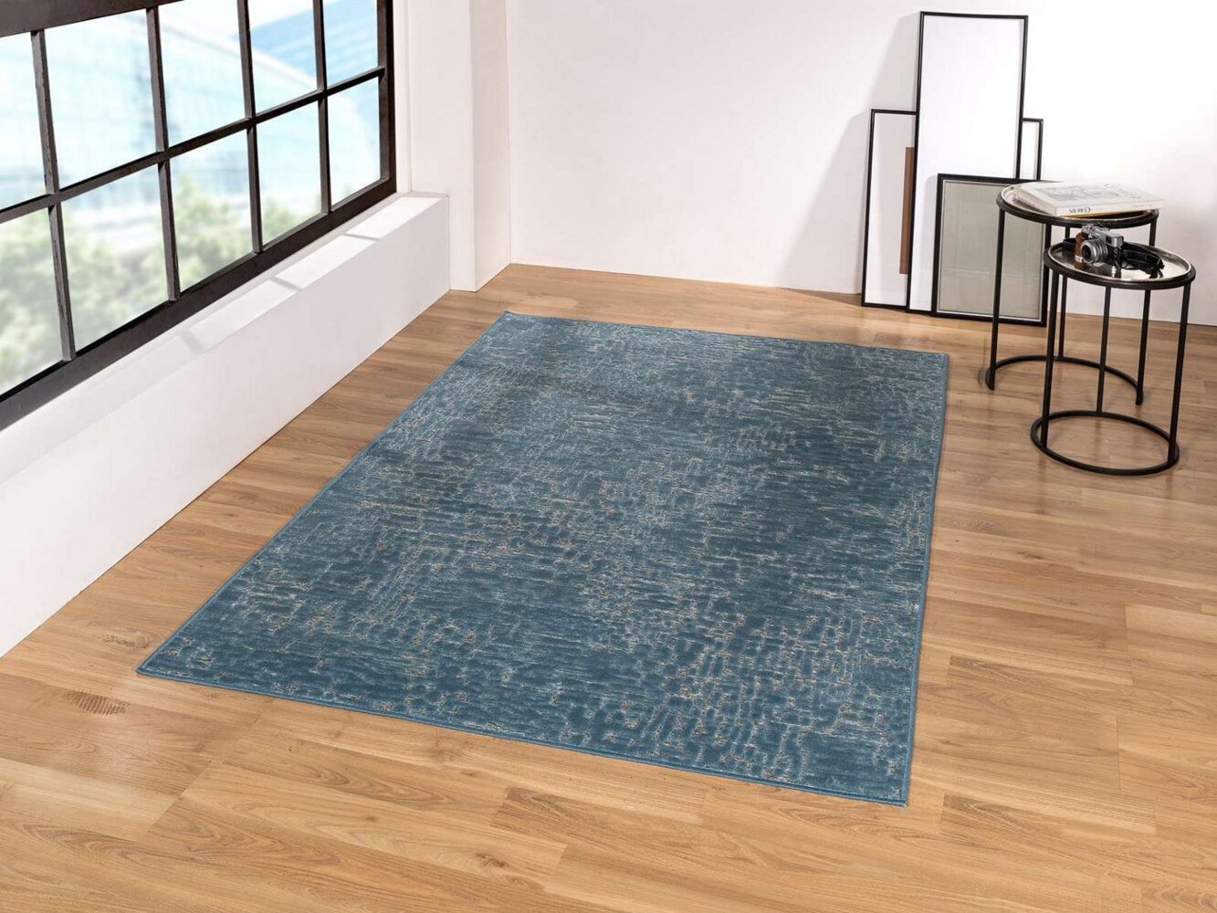 TaraCarpet Teppich Edlel glänzender Flachflorteppich Genoa 938507 abstrakte Struktur, rechteckig, Höhe: 9 mm, Vintage seidige Struktur Wohnzimmer Esszimmer Schlafzimmer 133x195 cm Bild 1