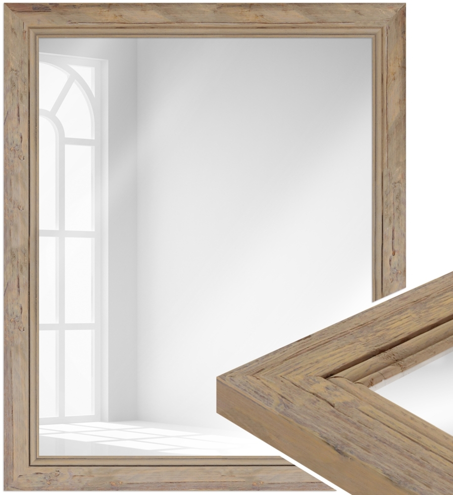 WANDStyle Wandspiegel H660 aus Massivholz in Natur 67 x 87 cm im Stil Landhaus Bild 1