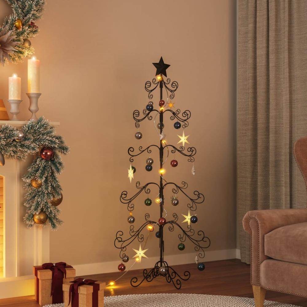 vidaXL Metall-Weihnachtsbaum für Dekorationen Schwarz 150 cm 359607 Bild 1