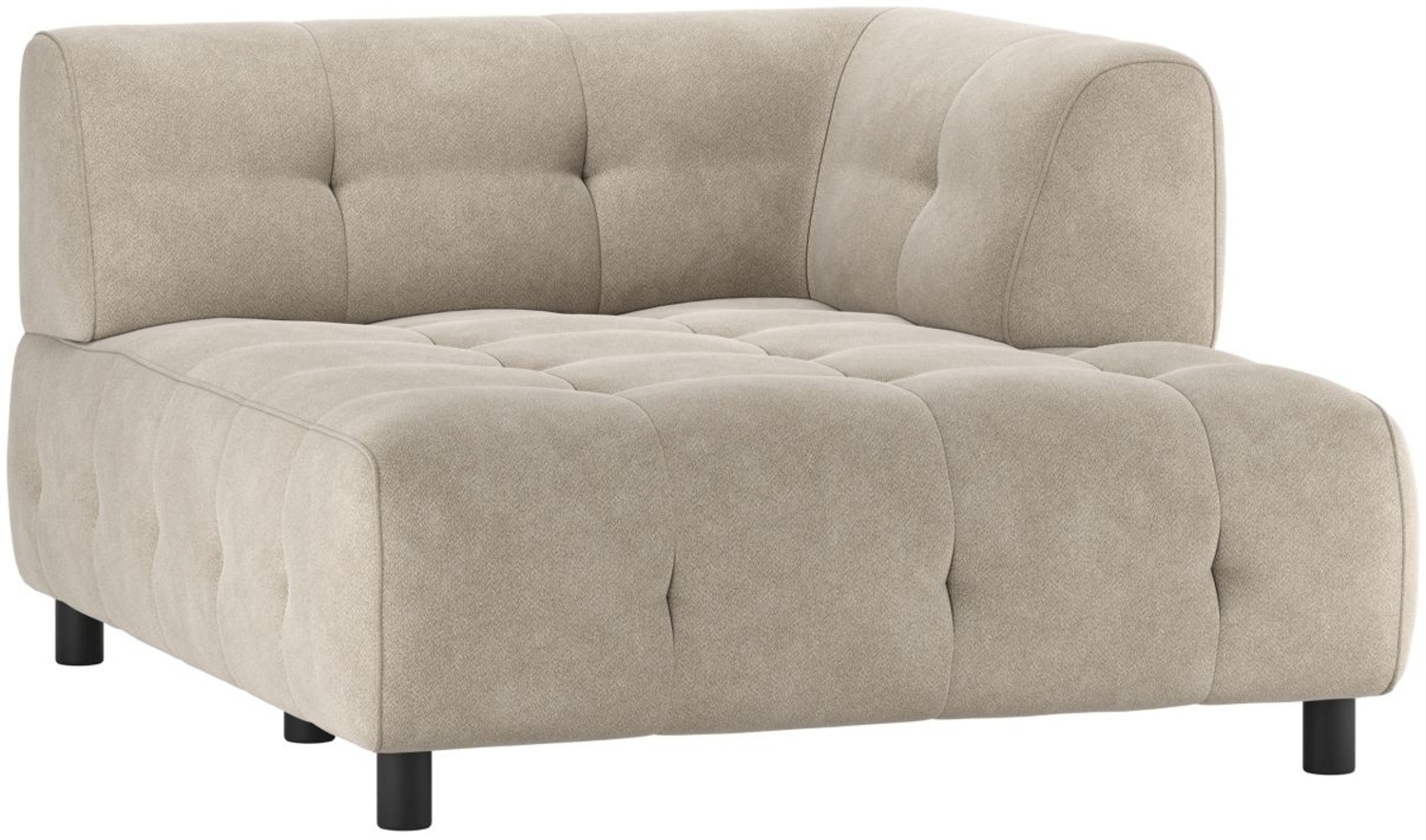 Modulsofa Louis Chaiselongue aus gewebten Stoff Rechts, Creme Bild 1