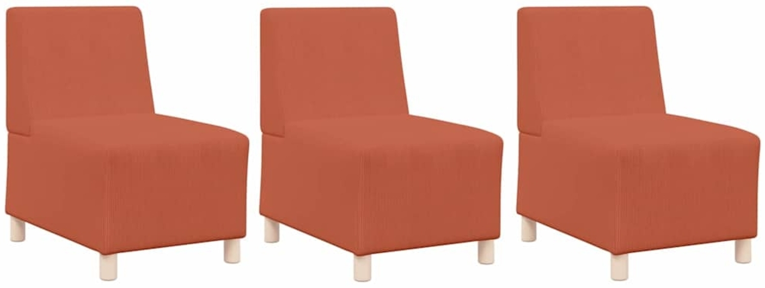 vidaXL Modulares Armfreies Sofa 3 pcs Orange 55 x 74 x 82 cm Cordstoff 3399826 Bild 1