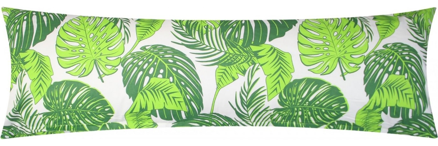 Heubergshop Seitenschläferkissenbezug, (1 Stück), 40x145cm 100% Baumwolle Tropische Blätter (KY510-1) Bild 1