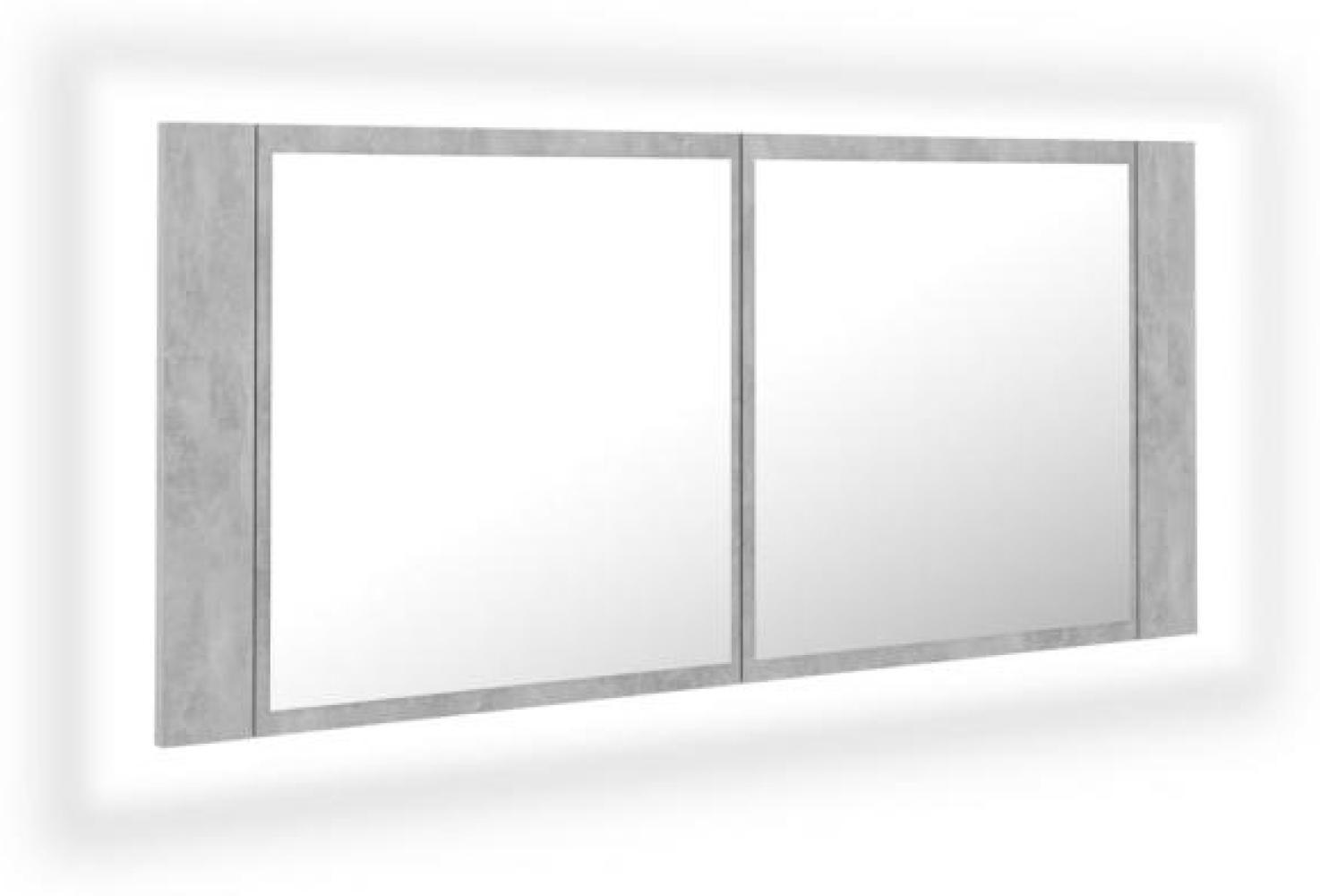 vidaXL LED-Bad-Spiegelschrank Betongrau 100x12x45 cm Acryl 804984 Bild 1