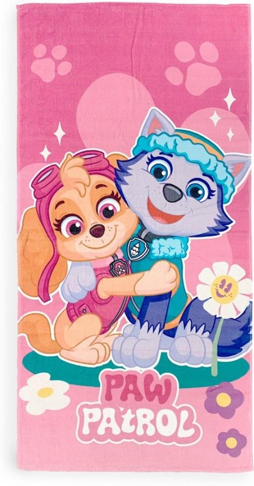 Paw Patrol Strandtuch Kinderhandtuch aus Baumwolle in Rosa, 70cm x 140cm Bild 1