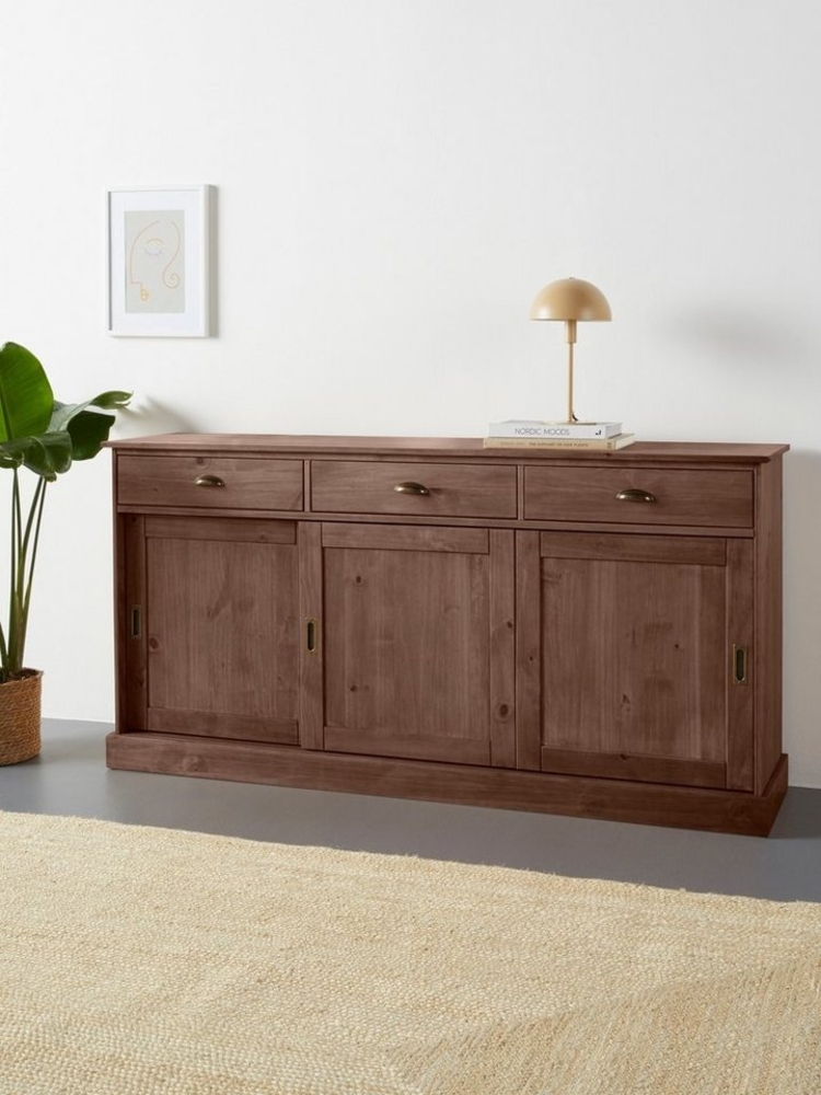 Home affaire Sideboard Schröder, Kommode, 3 Schiebetüren, 3 Schubkasten, aus massivem Kiefernholz Bild 1