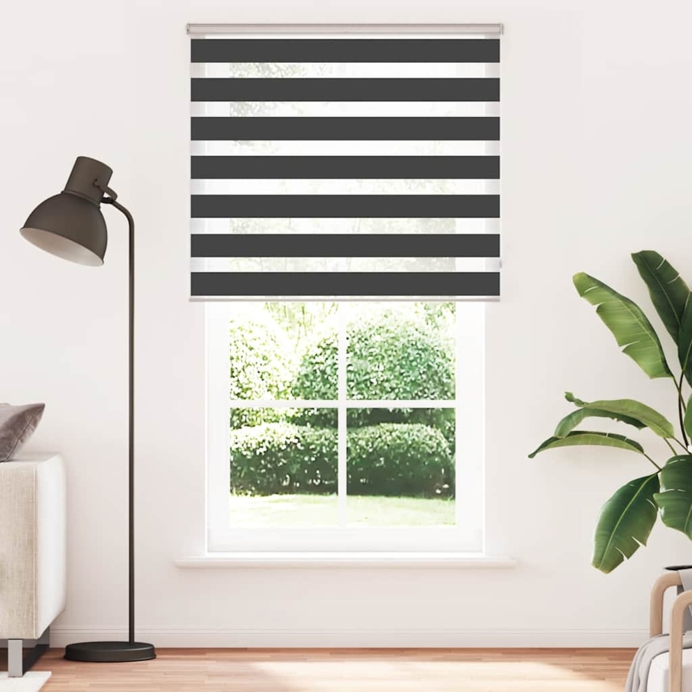 vidaXL Zebrarollo Schwarz 135x200 cm Stoffbreite 130,9 cm Polyester 4014268 Bild 1