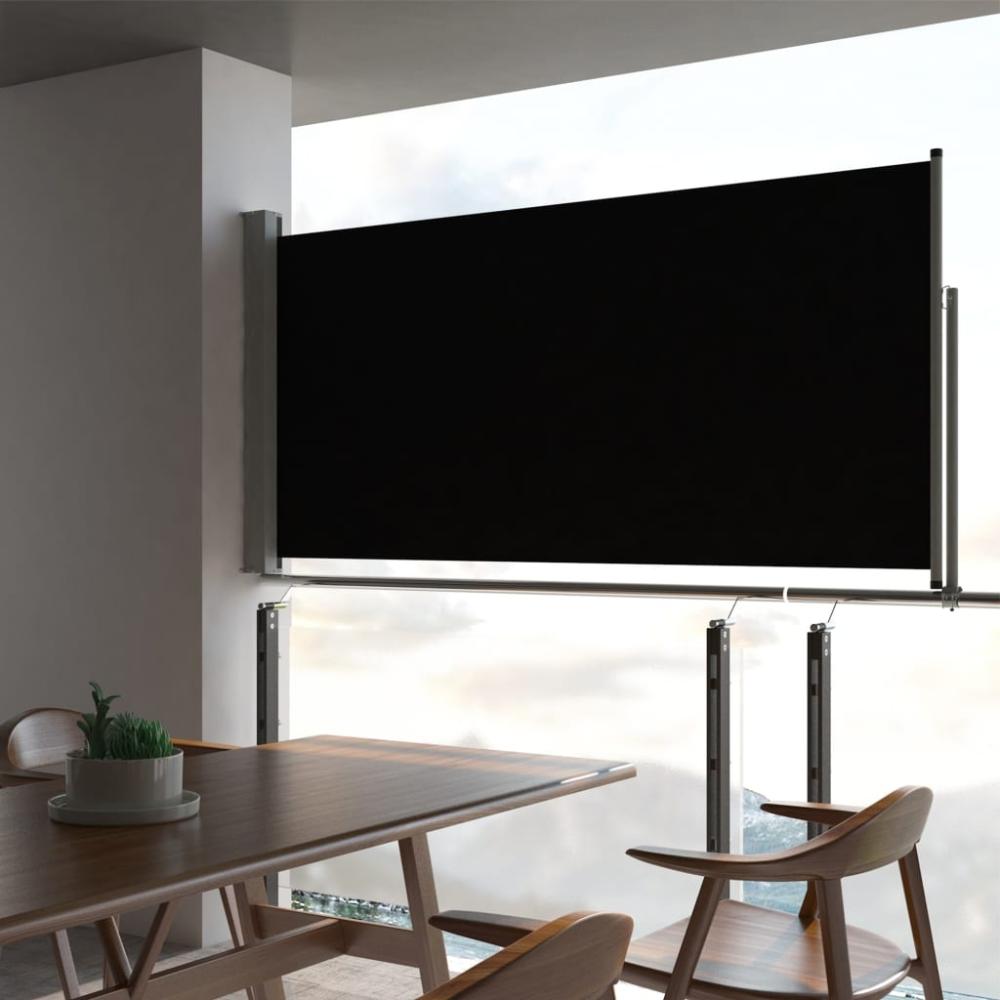 vidaXL Ausziehbare Seitenmarkise 120x300 cm Schwarz 45187 Bild 1