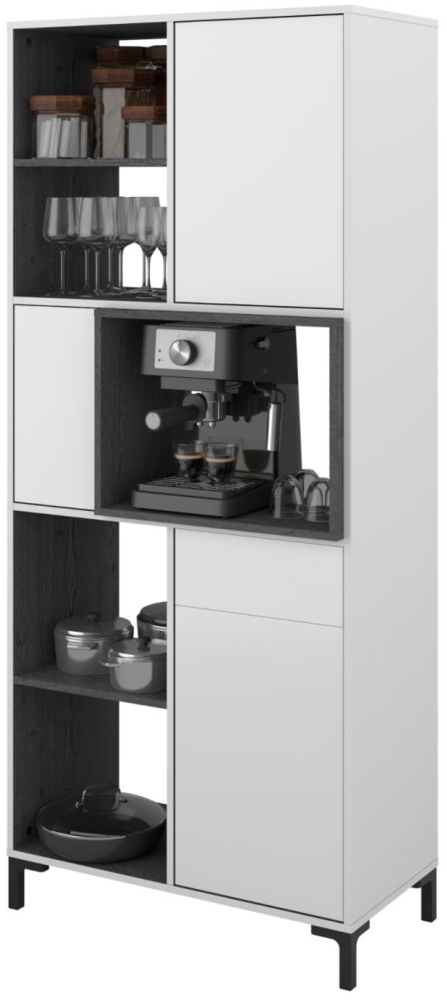 Parisot Buffet Malo in weiß und schwarz 80 x 185 cm Bild 1