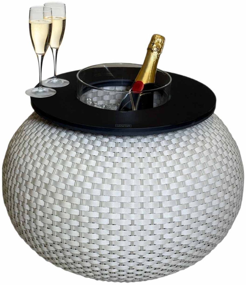 COOTAB Cooler Table MILANO Beistelltisch mit Acryl-Kühler - Champagner/Schwarz Bild 1