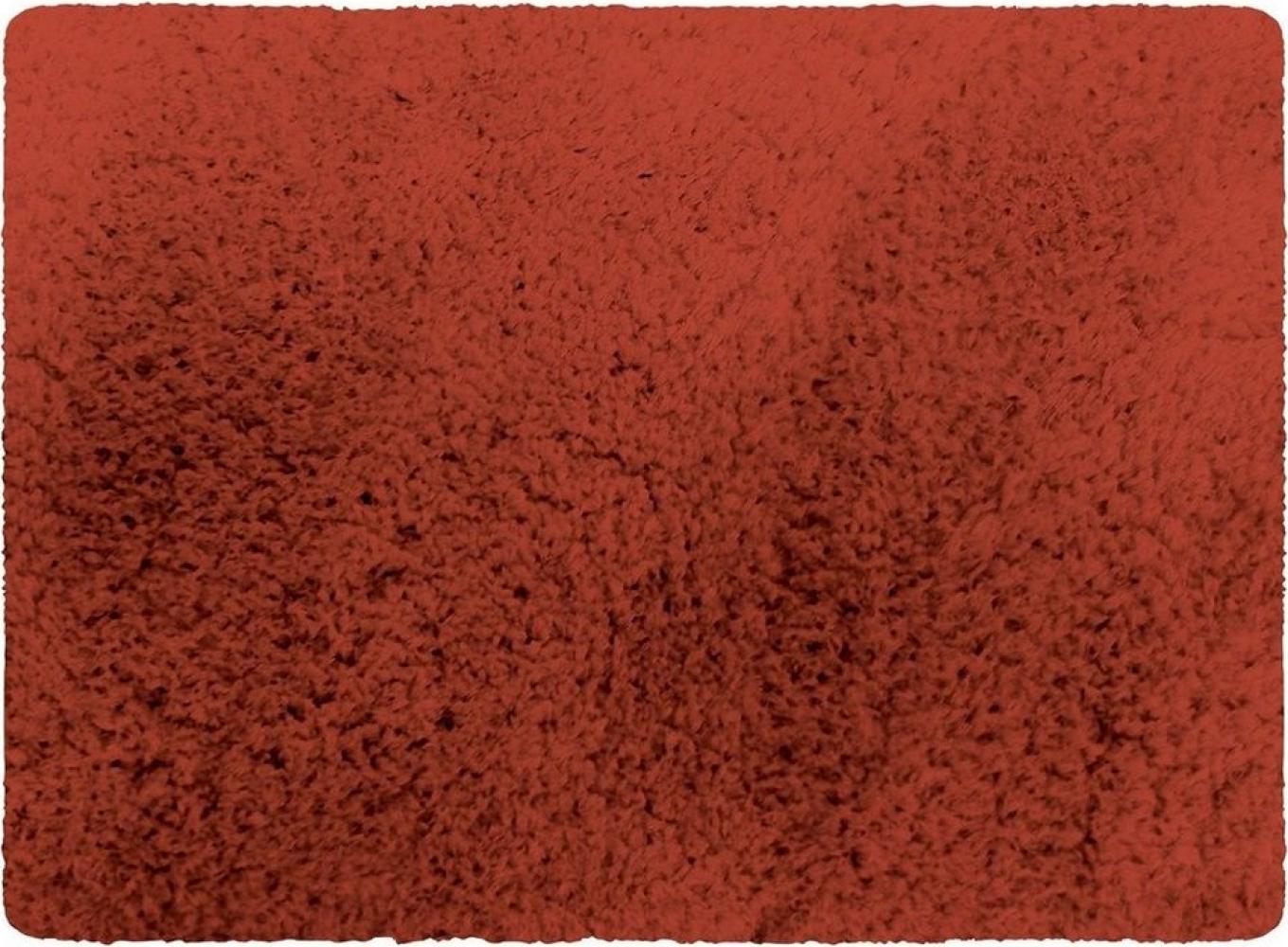 MSV Badteppich Badematte Badvorleger Duschvorleger Mikrofaser Hochflor flauschig 40x60 cm – Terracotta Rot Bild 1