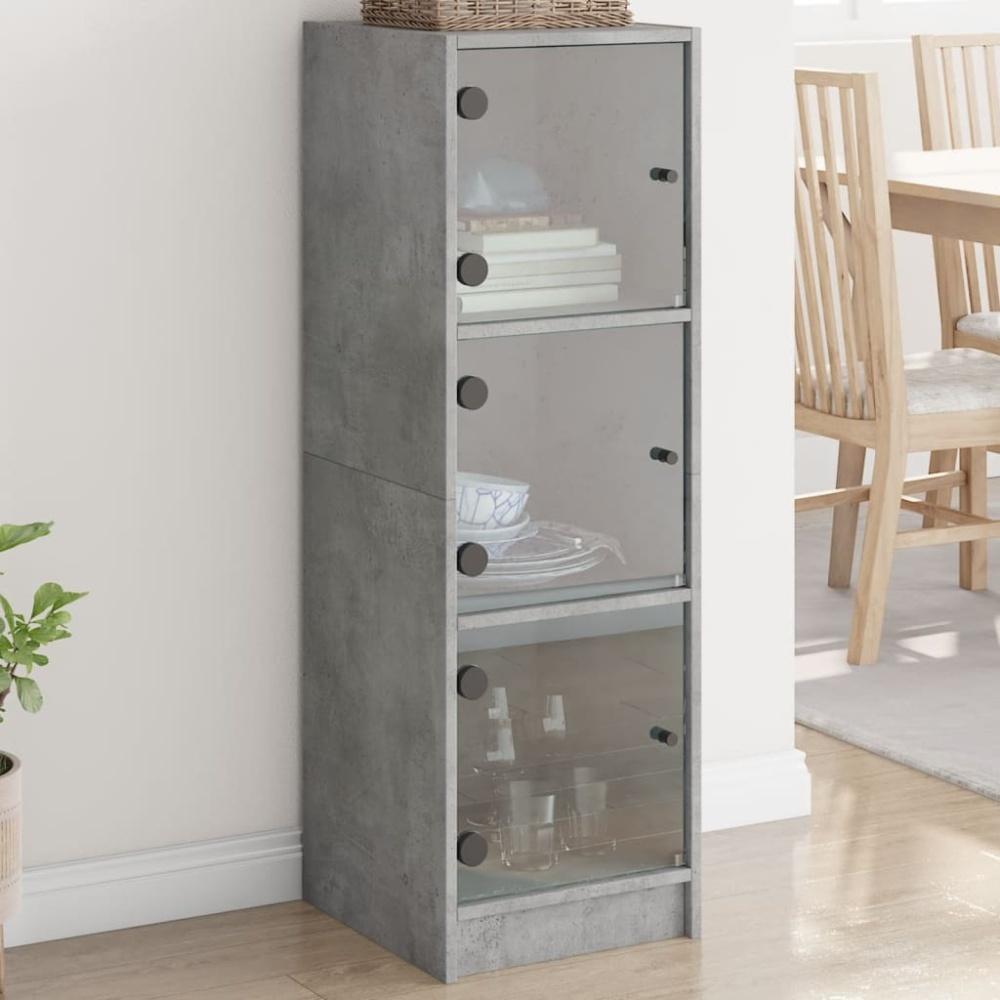 vidaXL Highboard mit Glastüren Betongrau 35x37x109 cm 836388 Bild 1