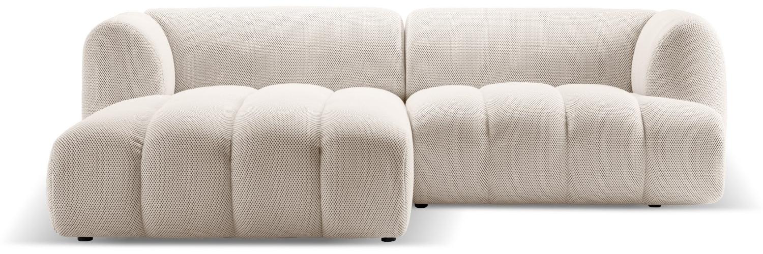 Micadoni Modulares Ecksofa Harry 3-Sitzer Links 3D-Stoff Helles Beige Bild 1