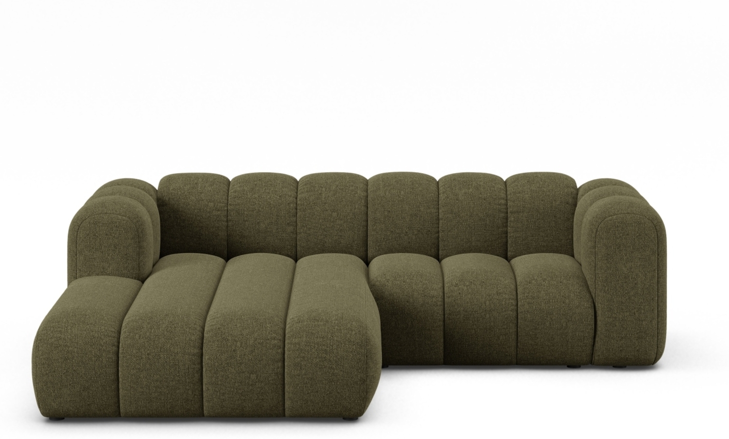 Micadoni Modulares Ecksofa Lupine 3-Sitzer Links Chenille Eden Grün Bild 1
