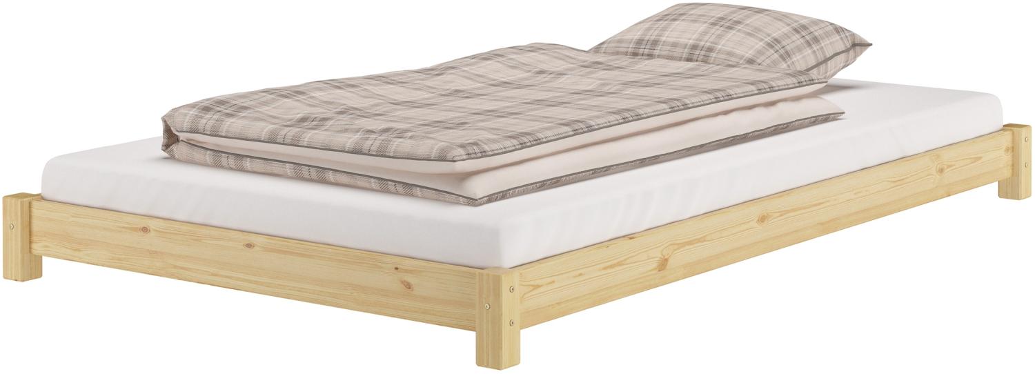 Breites, flaches Futonbett Einzelbett 120x200 Kiefer massiv V-60.51-12ohne Zubehör Bild 1