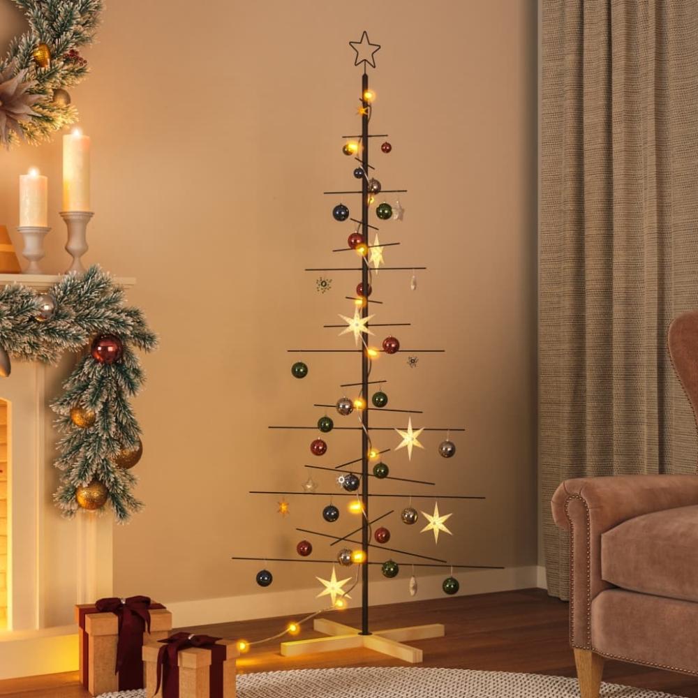 vidaXL Weihnachtsbaum Metall mit Holzständer Schwarz 180 cm 359605 Bild 1