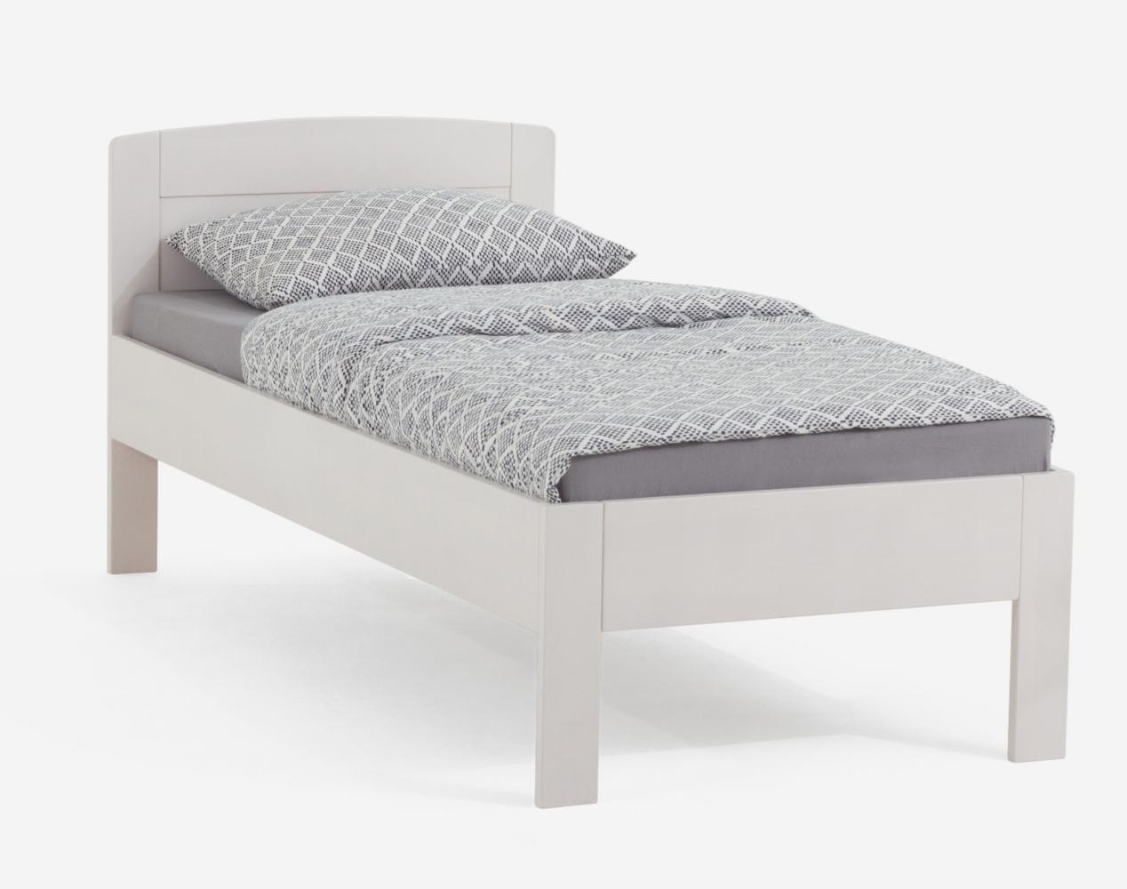 Dico Massivholz Einzelbett Komfortbett Seniorenbett 430.03, Buche weiß lackiert Größe 100x220 cm Bild 1