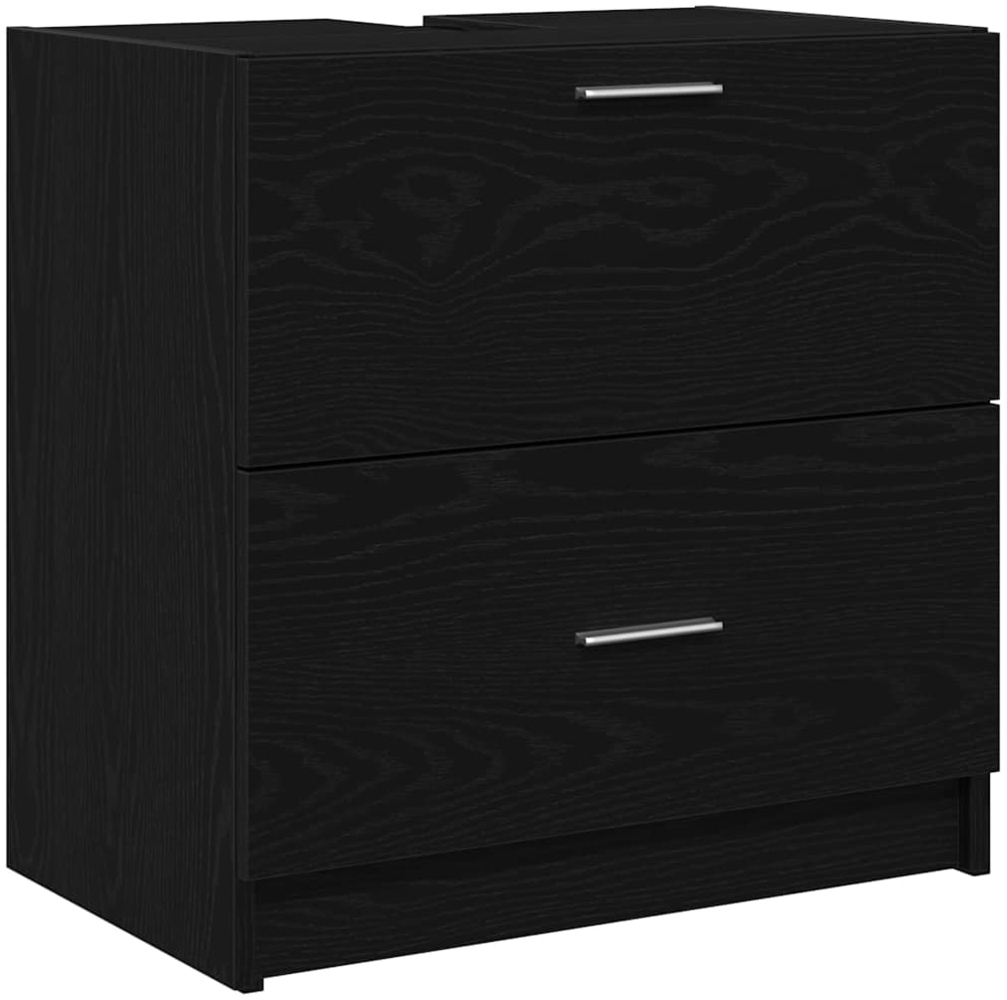 vidaXL Badezimmerschrank mit Tür Schwarz Eichen-Optik 59 x 37 x 59 cm 868823 Bild 1