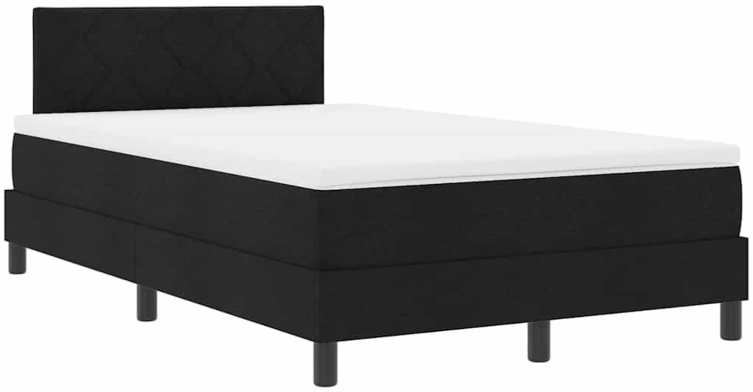 vidaXL Boxspringbett mit Matratze Schwarz 120 x 190 cm Stoff 3338750 Bild 1