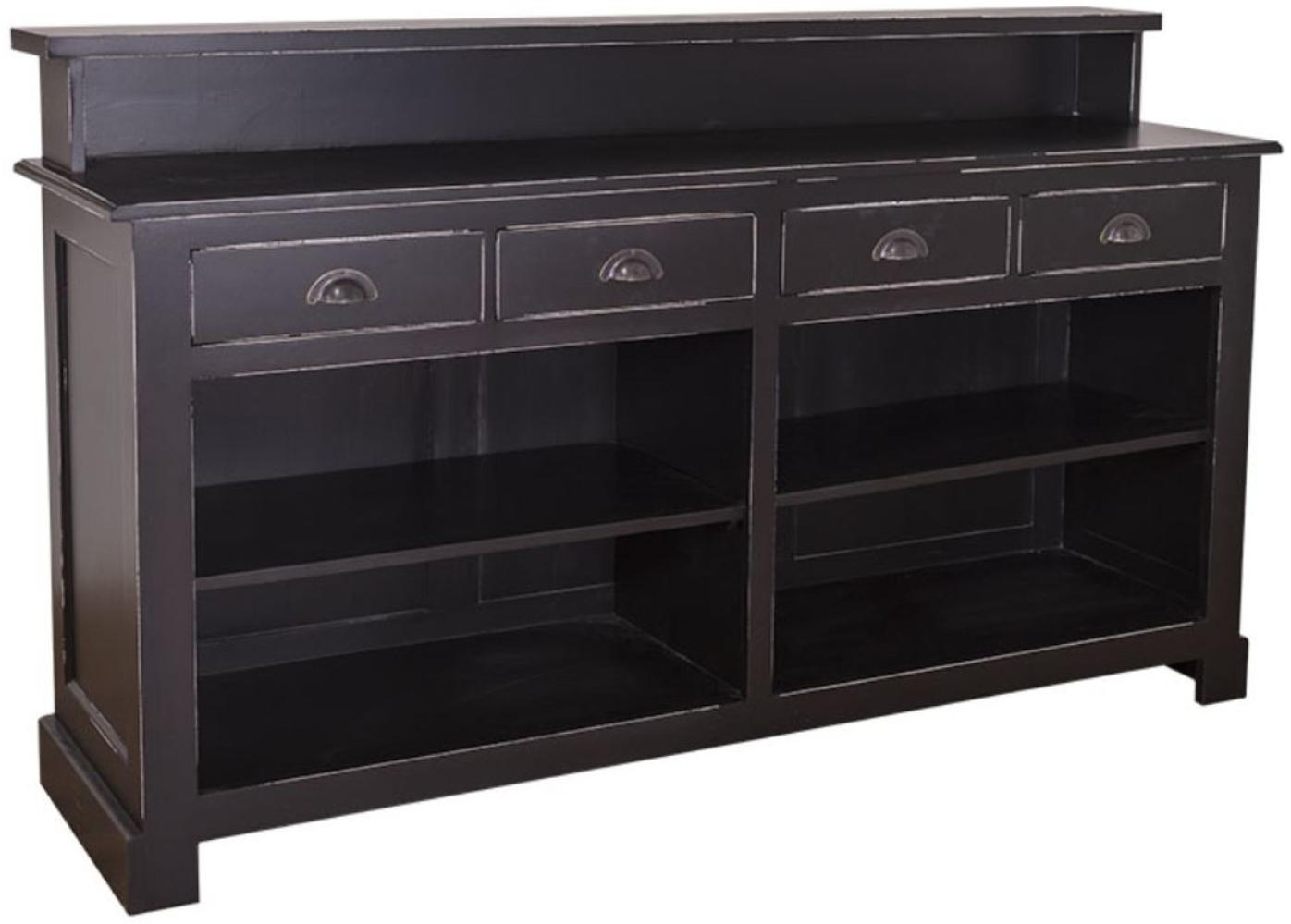 Casa Padrino Landhausstil Barschrank Antik Stil Schwarz 180 x 51 x H. 107 cm - Möbel im Landhausstil Bild 1