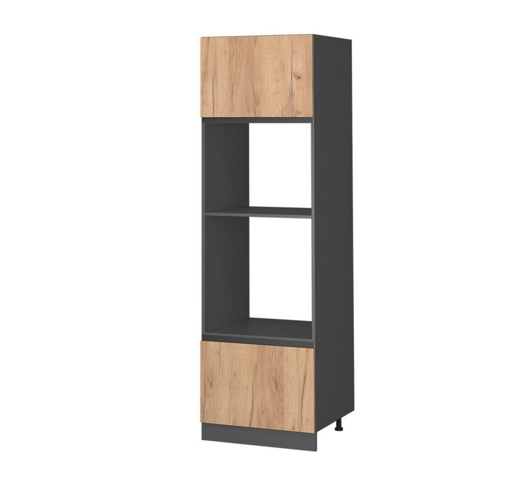 Vicco Mikrowellenschrank Küchenschrank Küchenmöbel R-Line J-Shape 60 cm modern (Anthrazit-Eiche) Bild 1