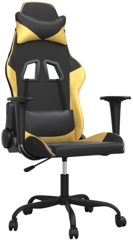 vidaXL Gaming-Stuhl Schwarz und Golden Kunstleder 3143643 Bild 1