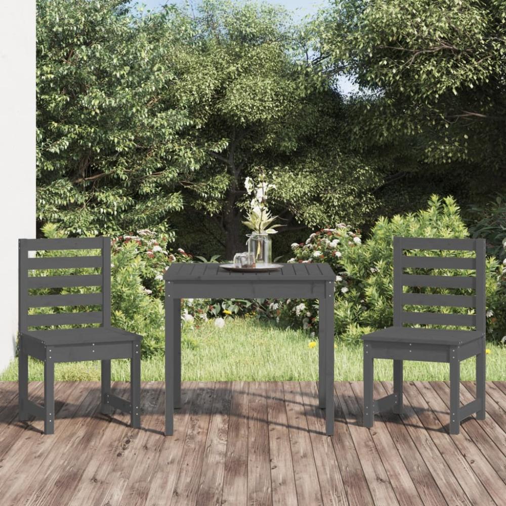 vidaXL 3-tlg. Garten-Bistro-Set Grau Massivholz Kiefer 3154673 Bild 1