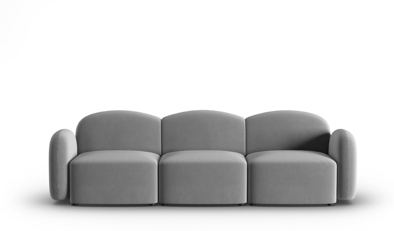 Micadoni Sofa Blair 3-Sitzer Samtstoff Hellgrau Bild 1