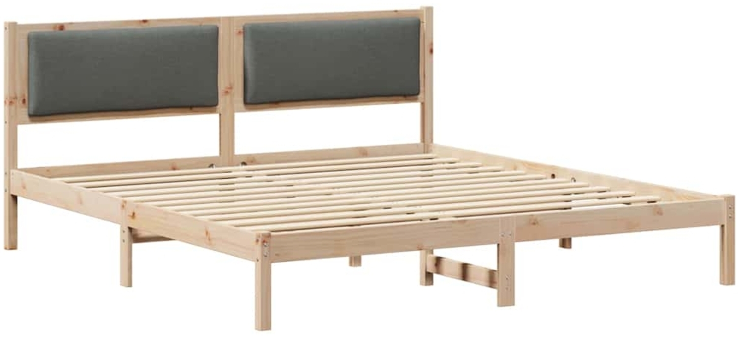vidaXL Bettrahmen Dunkelgrau 180 x 200 cm Massives Kiefernholz 878100 Bild 1