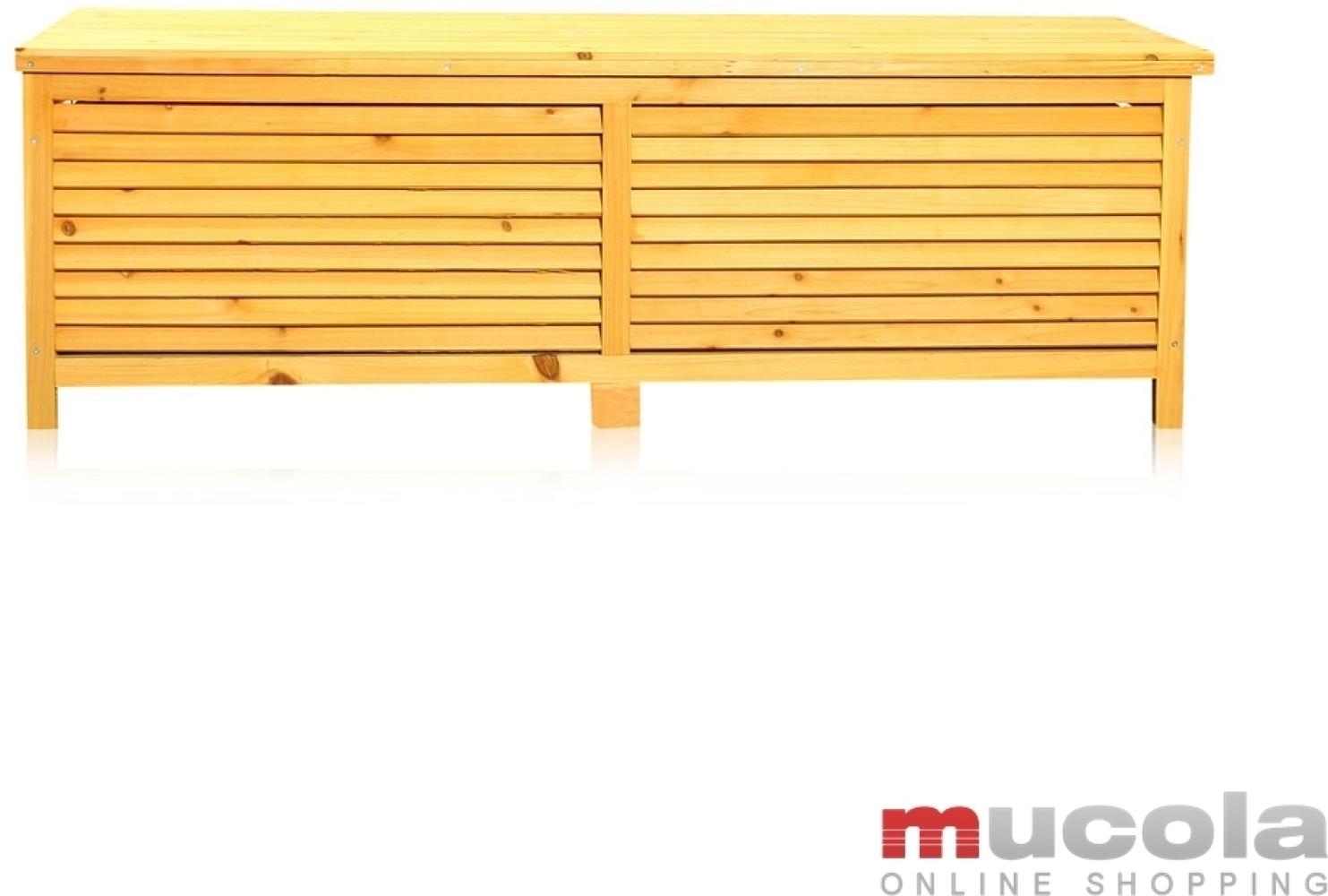 140CM Holz Auflagenbox Kissenbox Gartenbox Gartentruhe Auflagen Truhe Holztruhe Bild 1