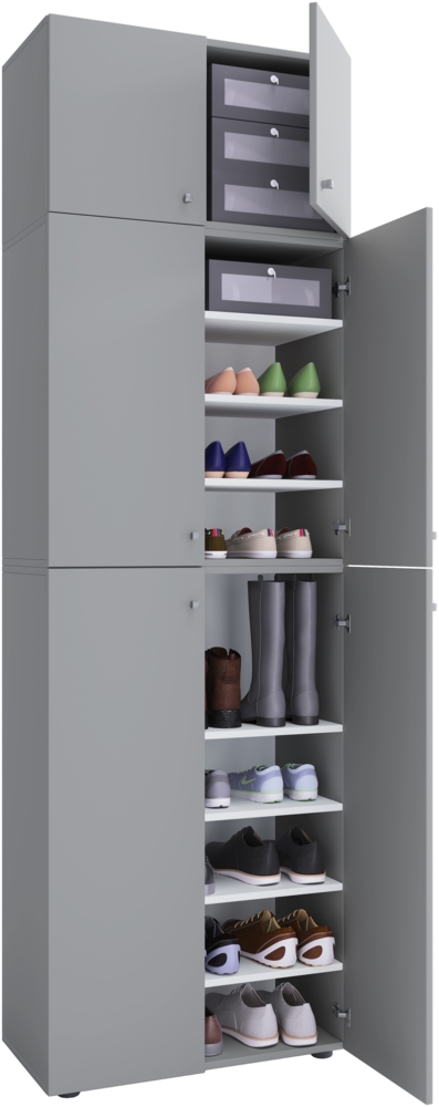 VCM Schuhschrank Lona 917779 Grau H. 223 x B. 70 x T. 39 cm Bild 1