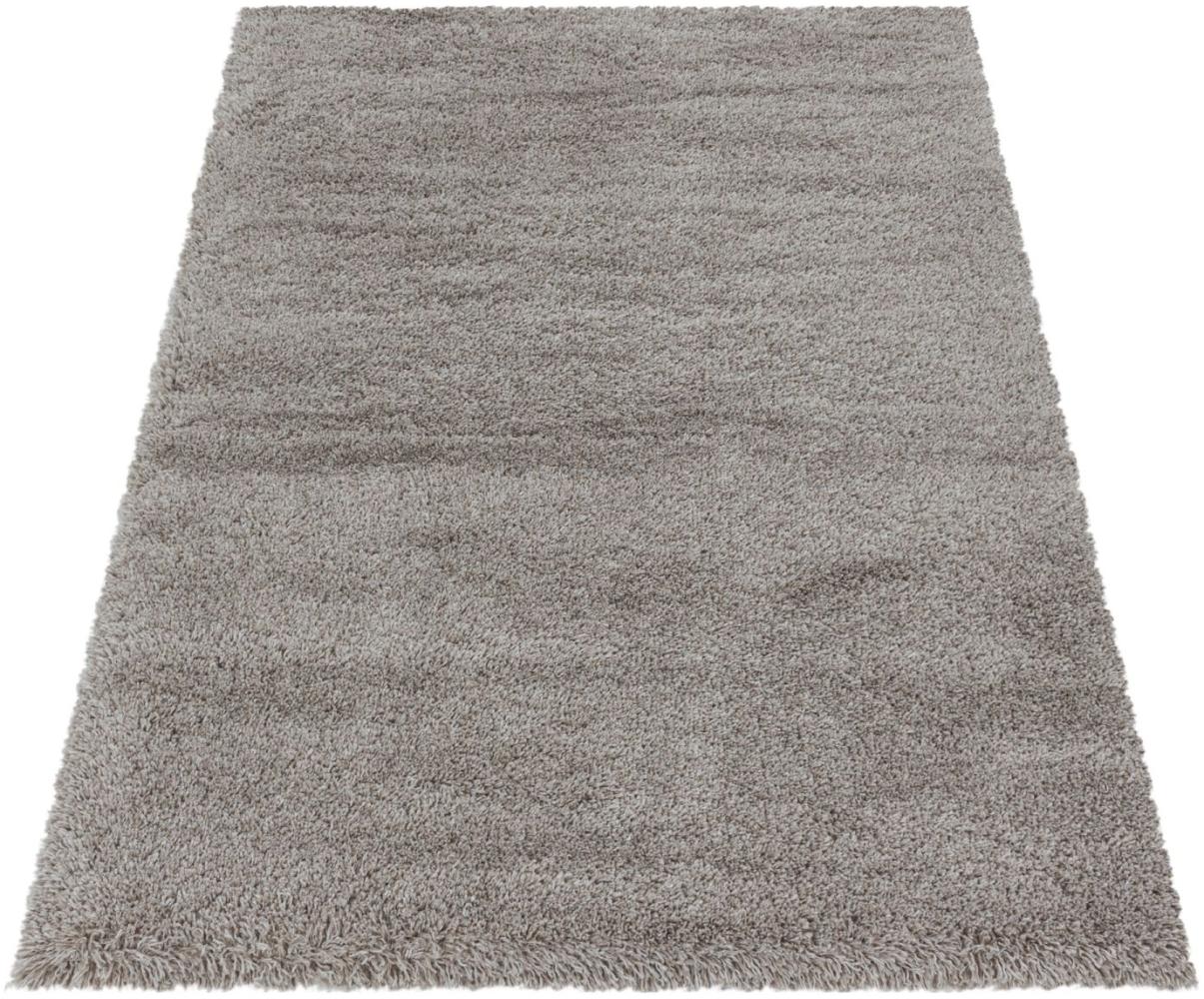 Soft-Shaggy Teppich FLUFFY BEIGE 120 X 120cm Rund Bild 1