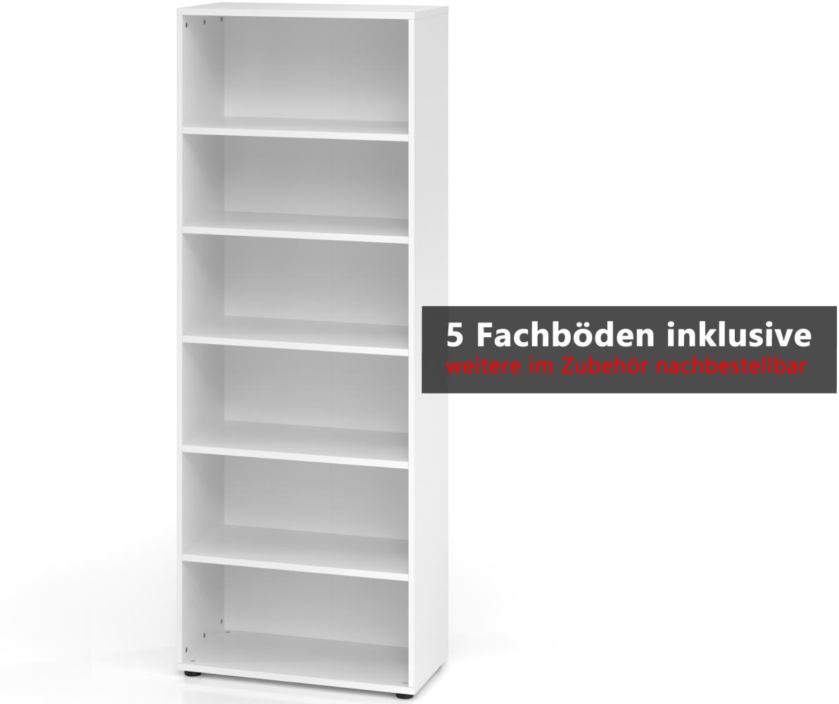 bümö Regal grau, Standregal aus Holz für 6 Ordnerhöhen - Bücherregal 80 cm breit, Aktenregal für Ordner & Bücher, Büroregal, Holzregal, Ordnerregal, Aufbewahrungsregal, Buchregal, 968RE-5 Bild 1