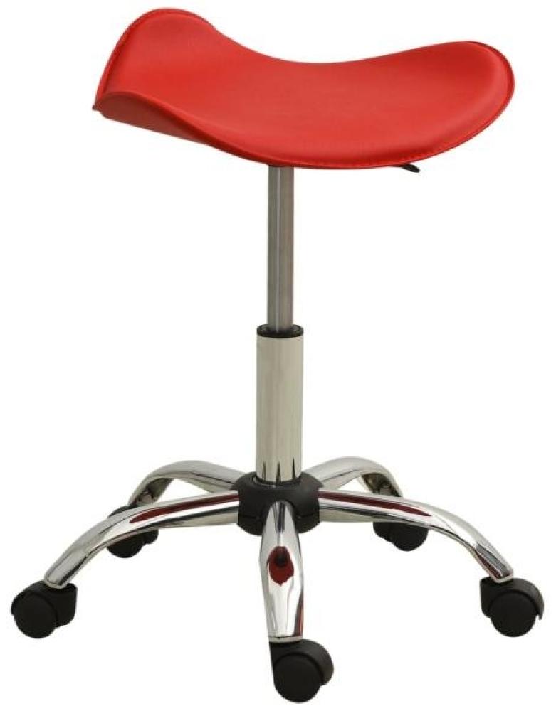 vidaXL Friseur Rollhocker Rot Kunstleder [323685] Bild 1