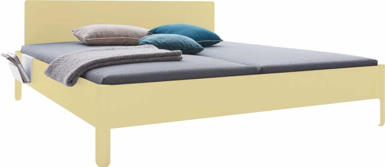 NAIT Doppelbett farbig lackiert Wachsgelb 180 x 220cm Mit Kopfteil Bild 1