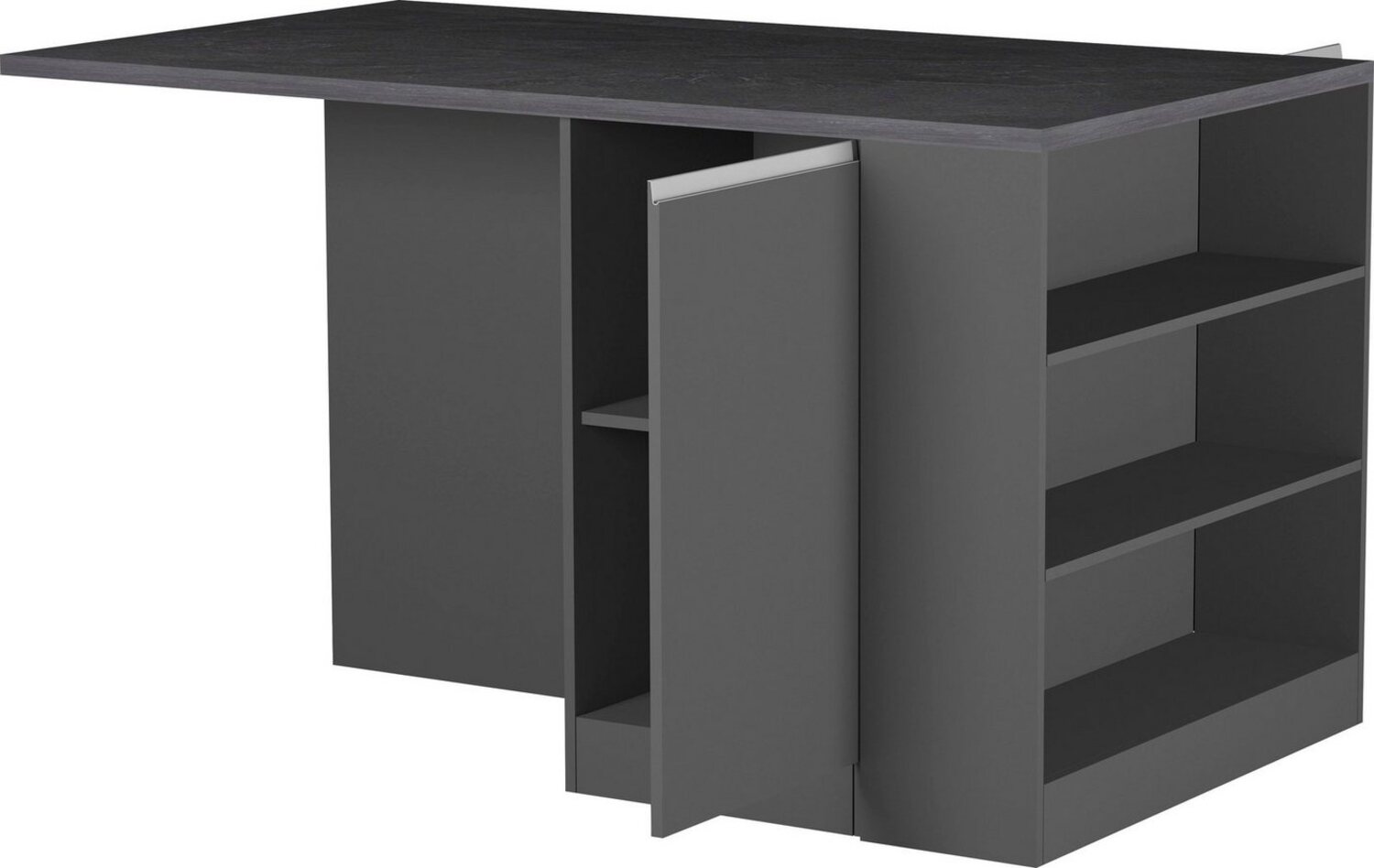 KOCHSTATION Kücheninsel KS-Sole, Breite 160 cm, 2 Türen, 4 offene Fächer Bild 1