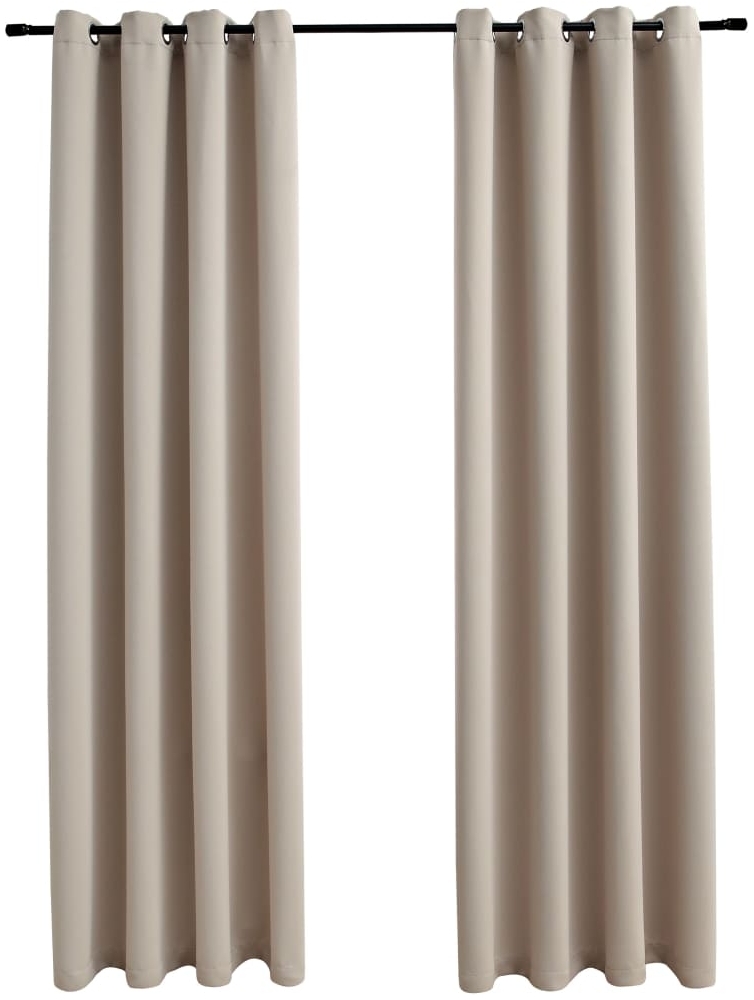 vidaXL Verdunkelungsvorhänge mit Metallösen 2 Stk. Beige 140x175 cm 134442 Bild 1